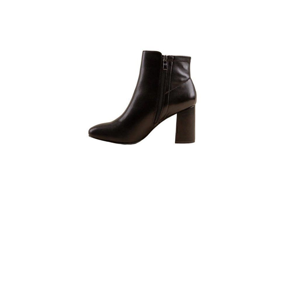 MIA Carla Black Ankle Bootie Block Heel Zipper Closure - Picture 4 of 8